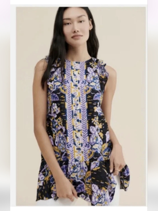 Free People Tops - Free People Summer In Tulum Tunic Top with Purple & Yellow Accents